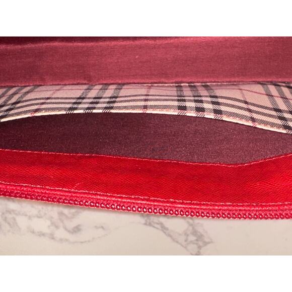 Burberry Leather Red Nova Check Pattern Tubular Bag w/COA - Picture 8 of 8